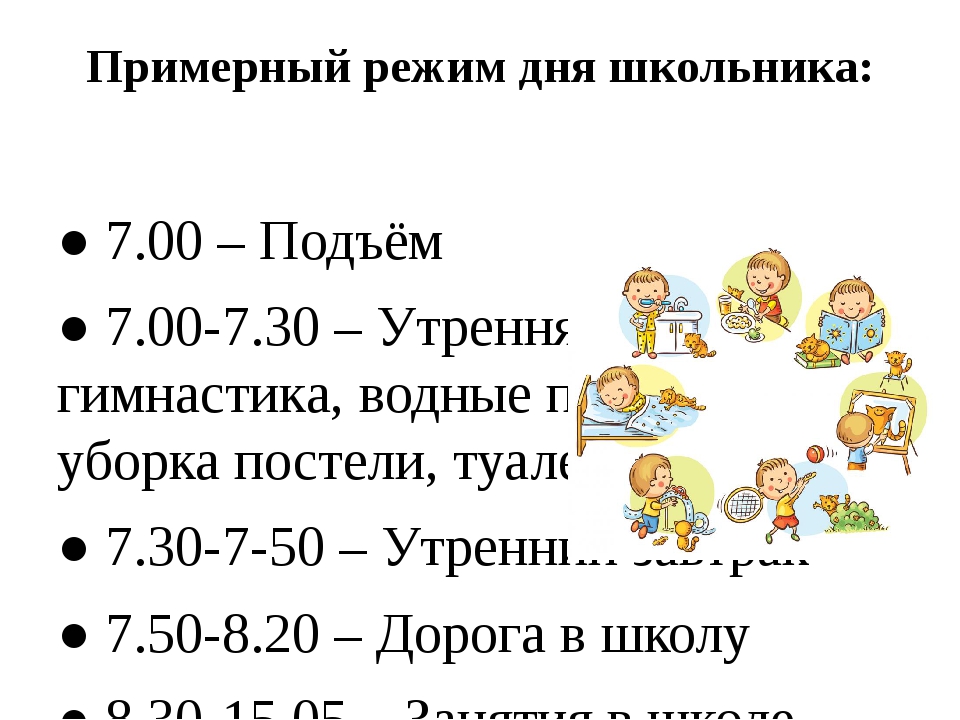 Проект режим дня школьника 5 класс