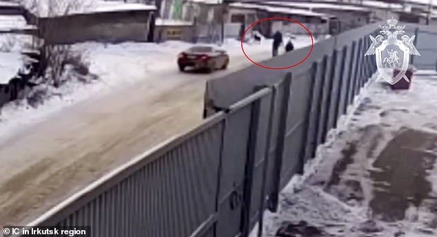 Moments later Vyacheslav and Sizykh can be seen trying to stop the vehicle and save the girl