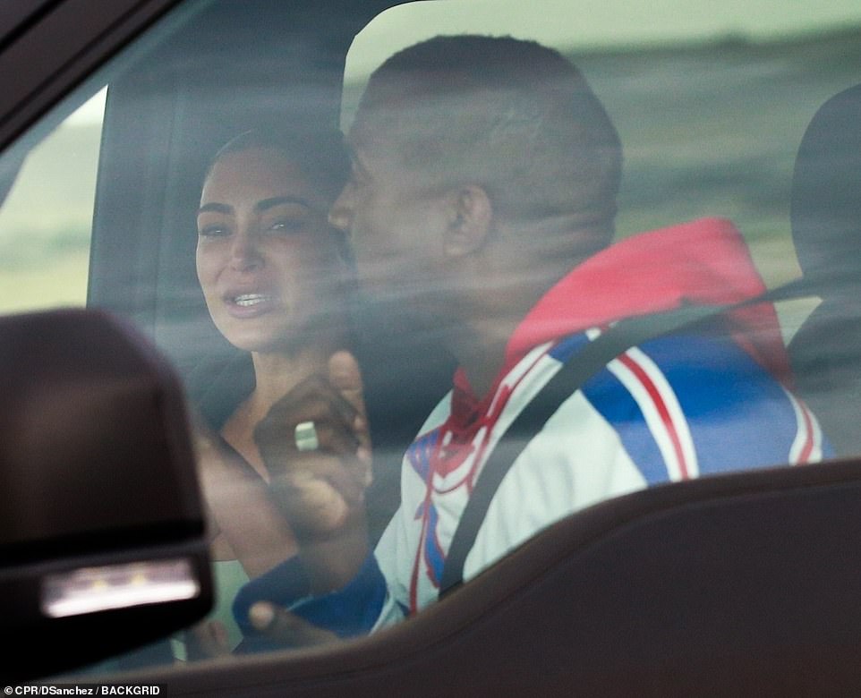 Emotional scene: The couple engaged in marriage crisis talks and were spotted seemingly arguing in Kanye