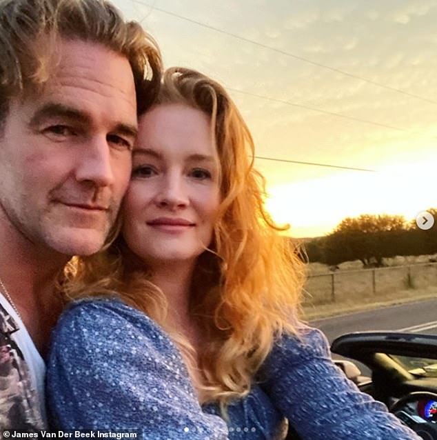 Emotional: James Van Der Beek did not hold back emotionally on Saturday, while penning a touching tribute to his wife Kimberly on Instagram for their 10-year wedding anniversary