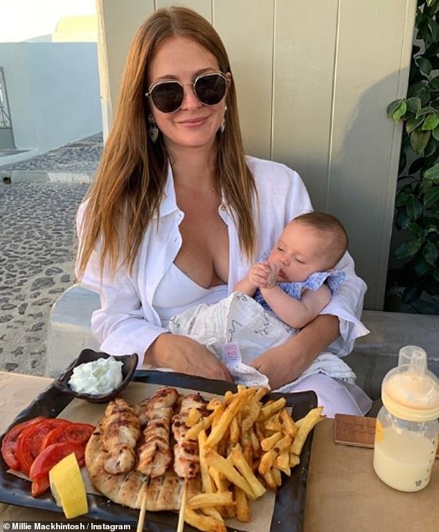Hopeful: The former Made In Chelsea star, 31, revealed her daughter, three months, was diagnosed with the condition following a routine scan
