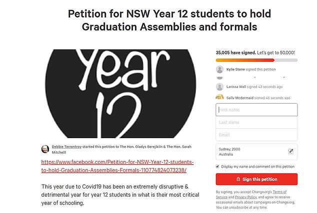 More than 35,000 students and their parents have signed a Change.org petition calling for an 