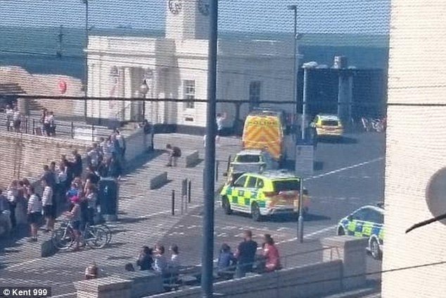 Police confirmed today that the girl died after emergency services pulled her out of the water in Margate, Kent (pictured) 