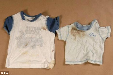 Gruesome: More blood-stained clothing recovered from the youngster