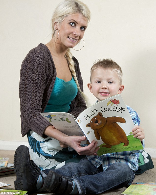 Well read: Laura Philbey with her son Jordan who has been fascinated by books since he could crawl