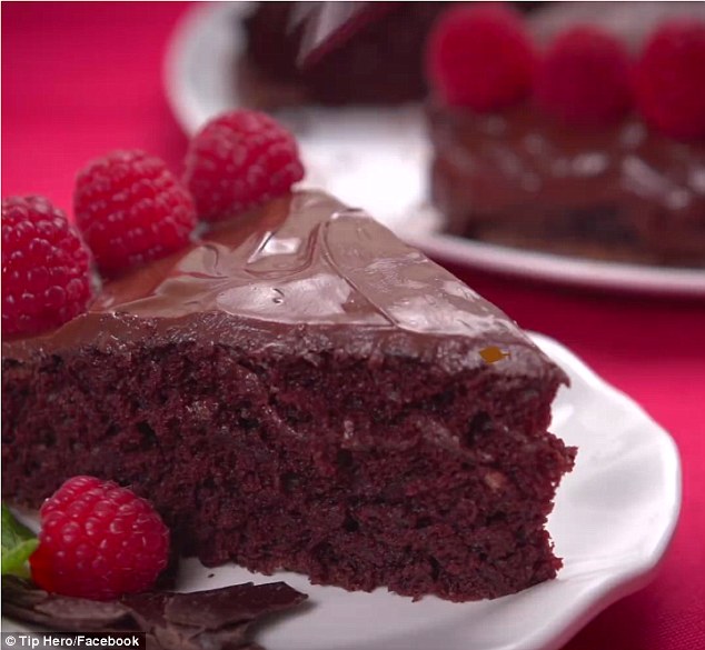 Tasty yet untraditional: A video has emerged showing a chocolate cake created using none of the traditional ingredients - no milk, eggs or butter