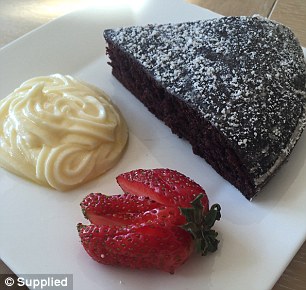 Not too bad: The cake is perfect for those who have allergies or are intolerant to dairy products as it is remarkably similar to a traditional chocolate cake - just not as fluffy