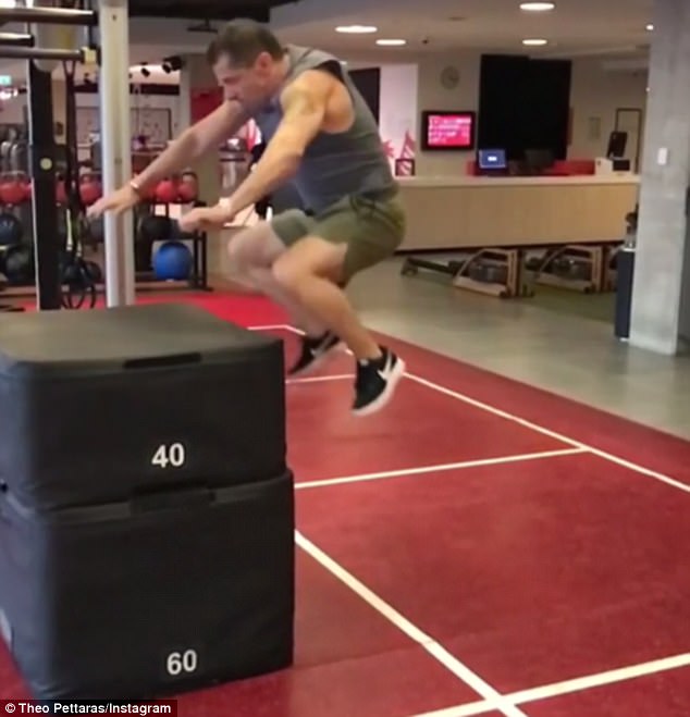 He soon started a programme of weights, cardio, box jumps (pictured) and more 