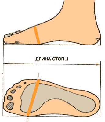Измерение обхвата стопы