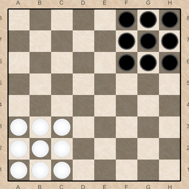 Правила игры в уголки шашки