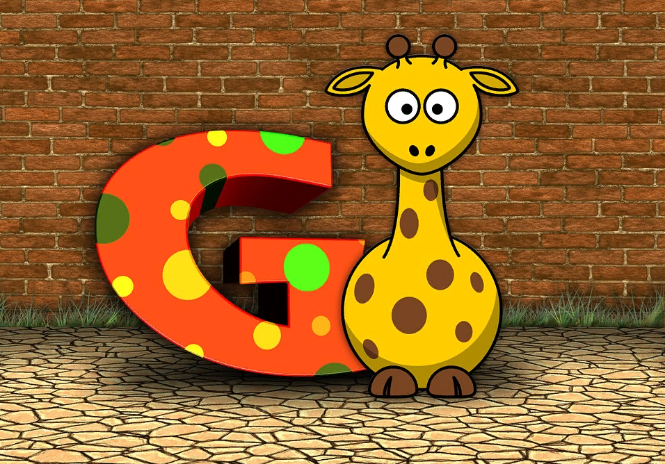 Жираф с буквой