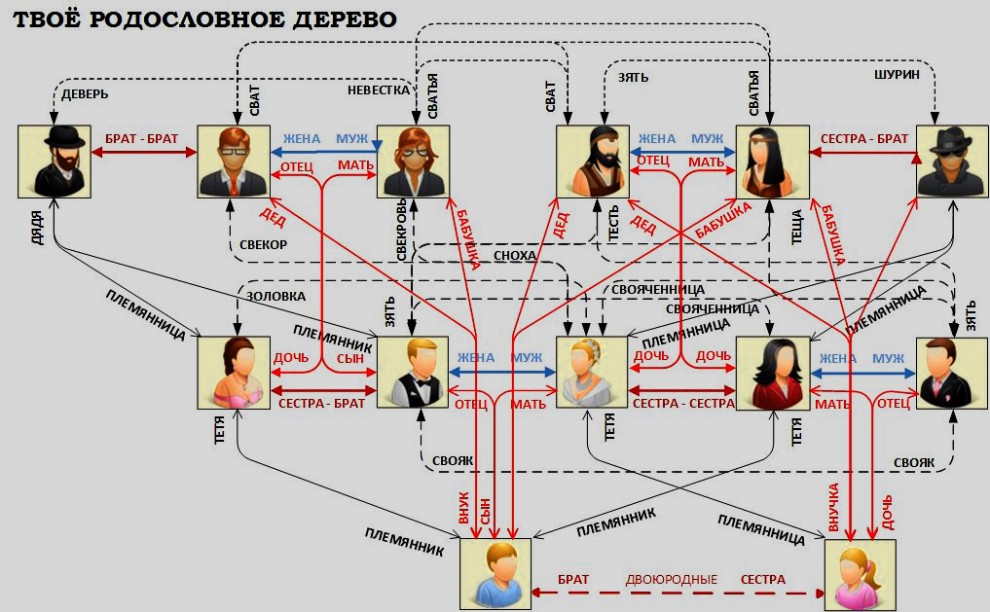 Схема кто кому приходится в семье