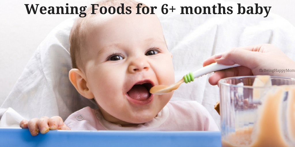 Food chart for 6 months baby