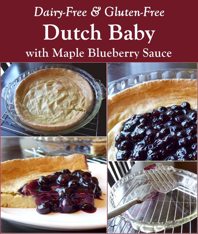 Dairy-Free Gluten-Free Dutch Baby Recipe with Maple Blueberry Sauce