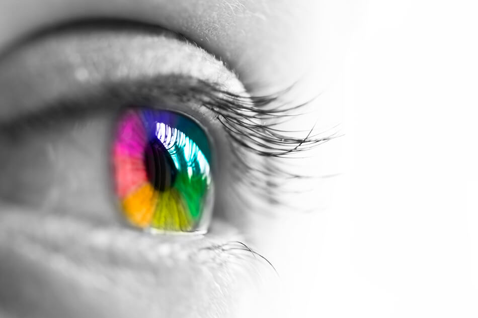 multicolored eye effect