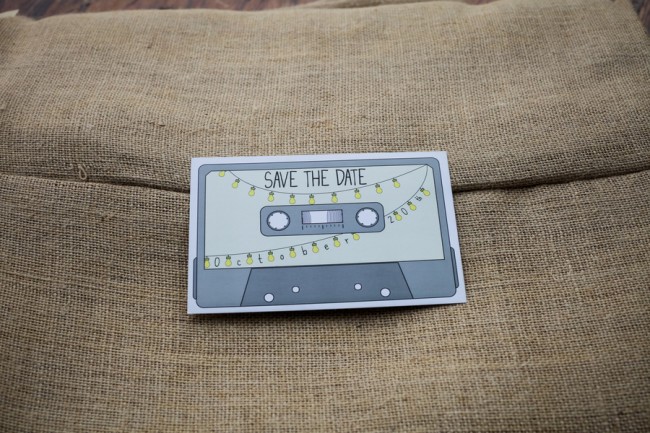 cassette tape save-the-date